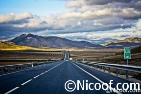 Photographie route avec paysage magnifique