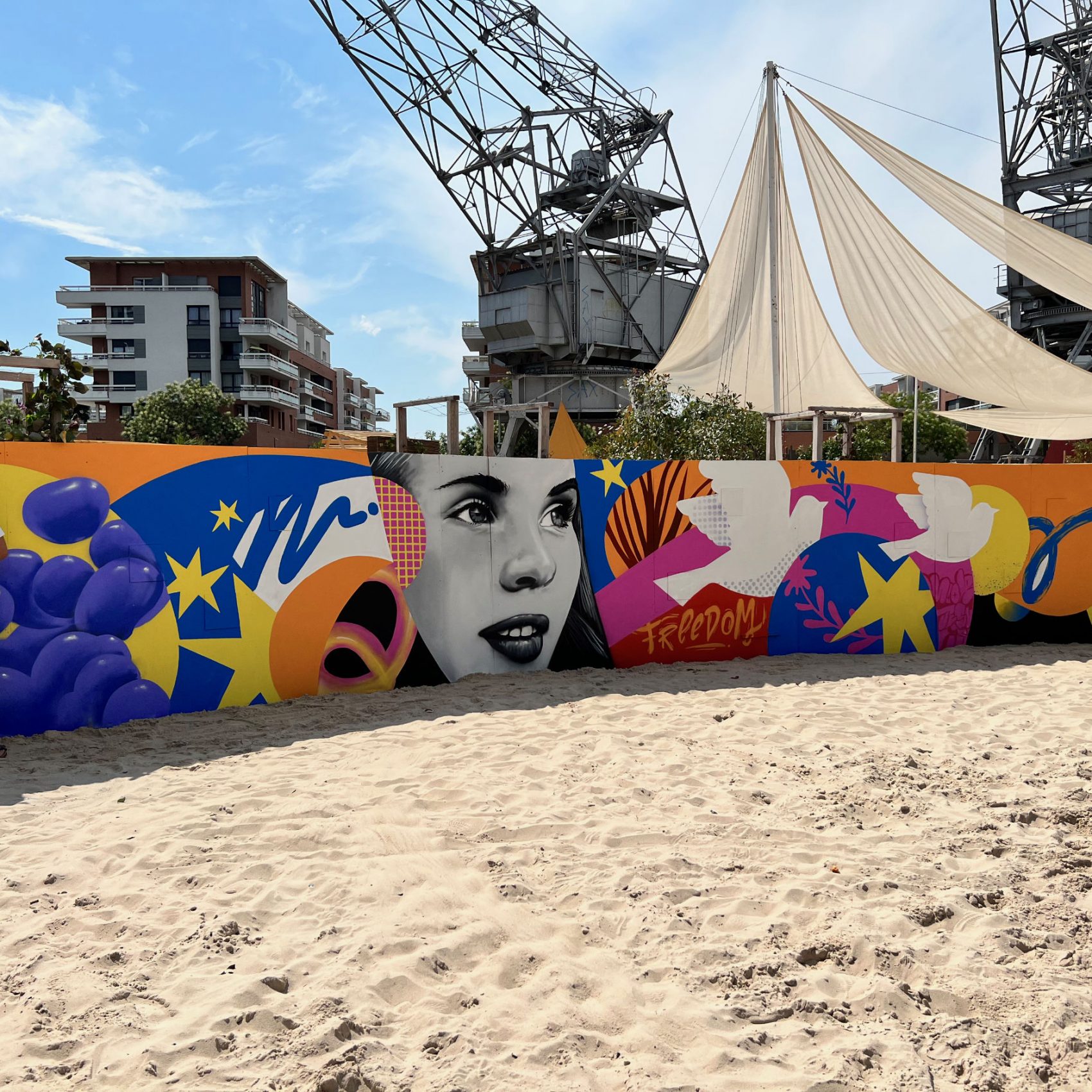 Fresque d'Amoor aux Docks Malraux, Strasbourg Plage, 2022